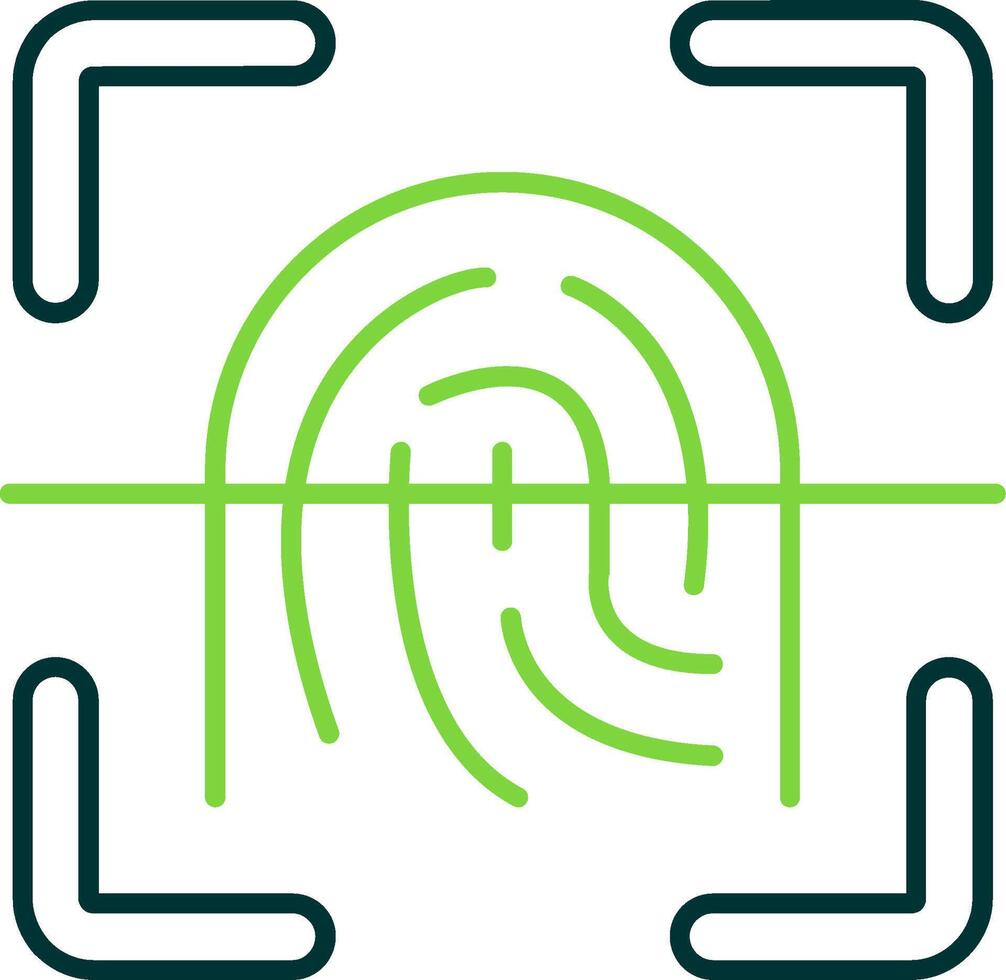 Finger print Line Circle Icon vector