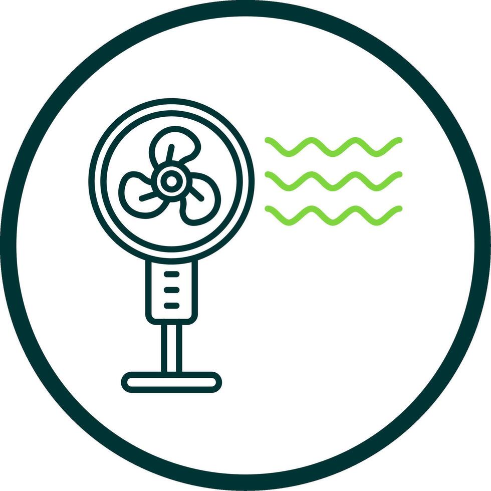 Pedestal fan Line Circle Icon vector