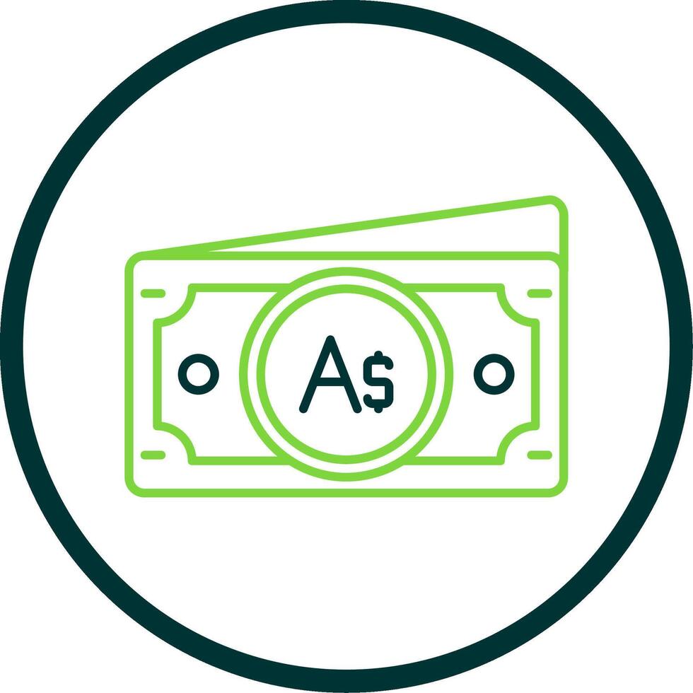 Australian dollar Line Circle Icon vector