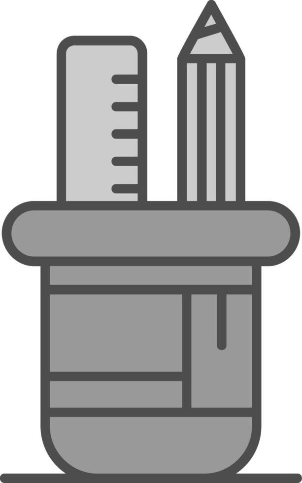 Pencil holder Line Filled Greyscale Icon vector