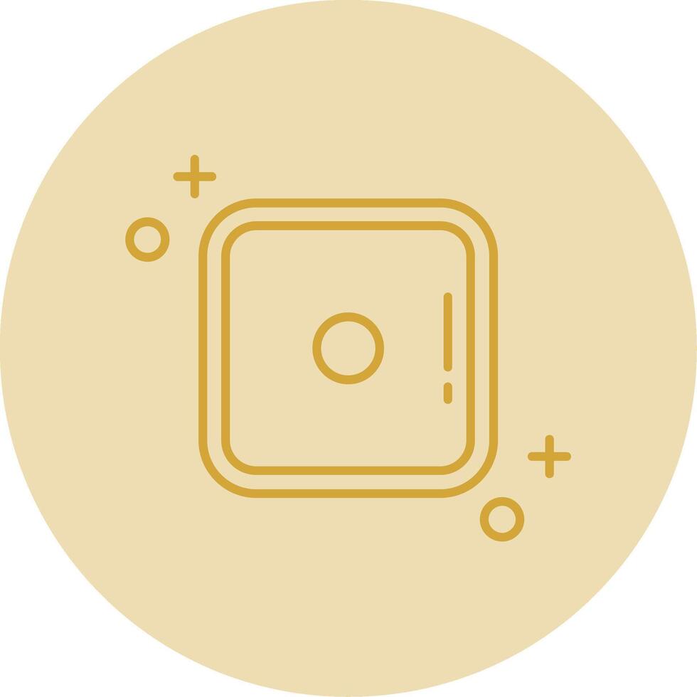 dado uno línea amarillo circulo icono vector