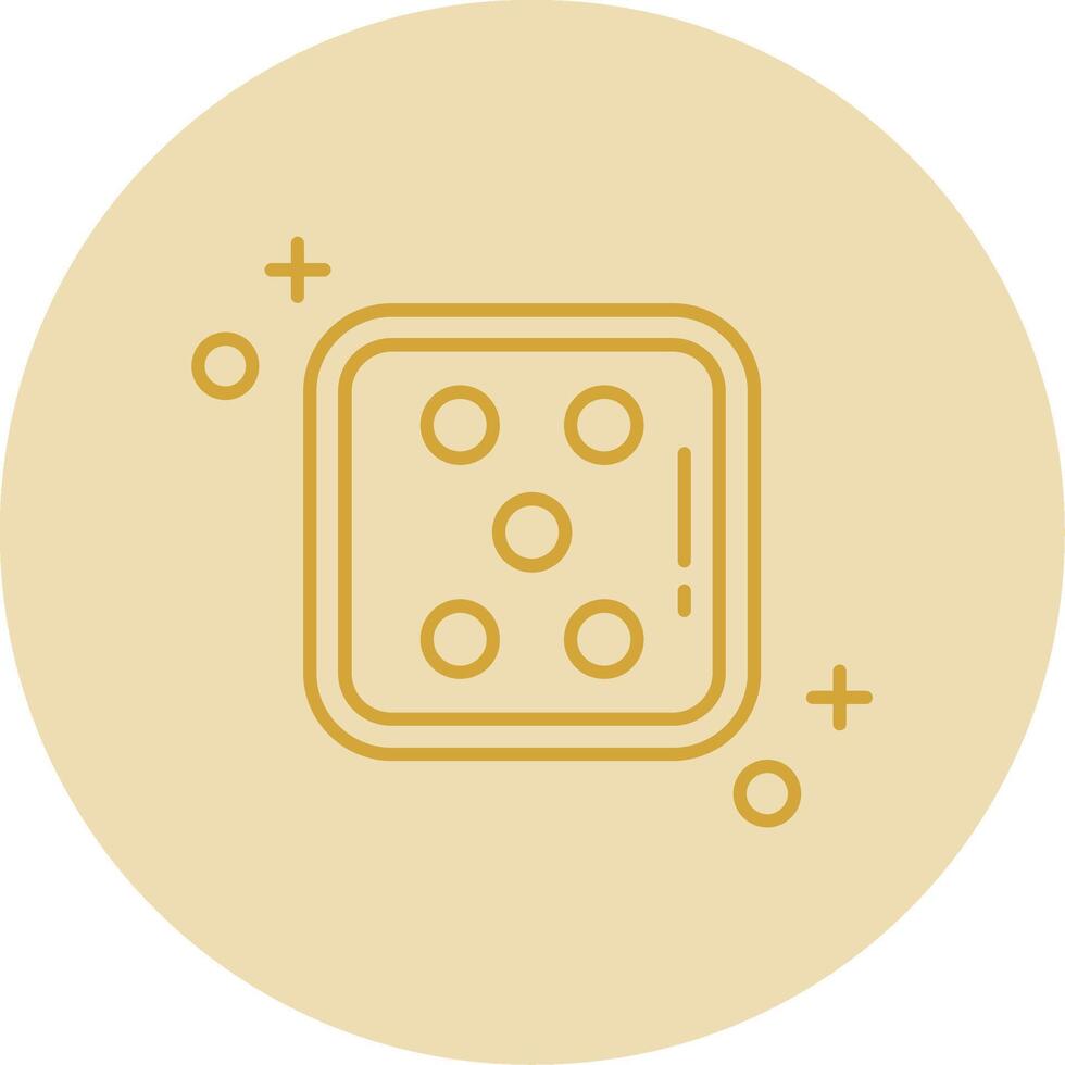 Dice five Line Yellow Circle Icon vector
