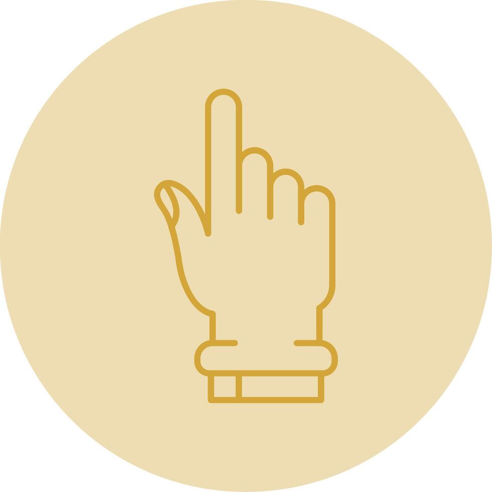 Hand click Line Yellow Circle Icon vector