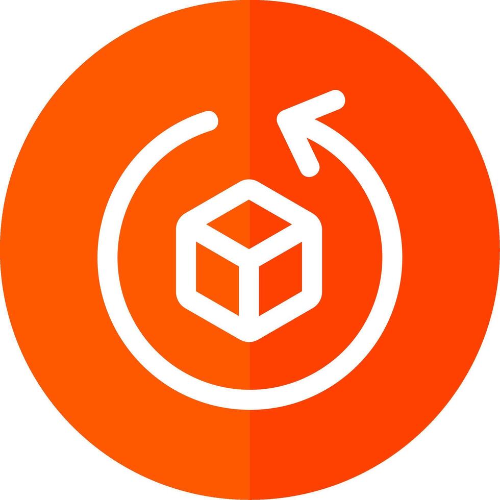 Rotate object Line Red Circle Icon vector