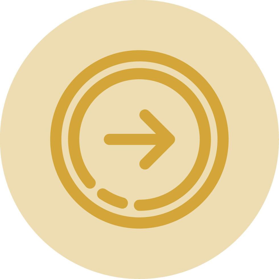 Right arrow Line Yellow Circle Icon vector