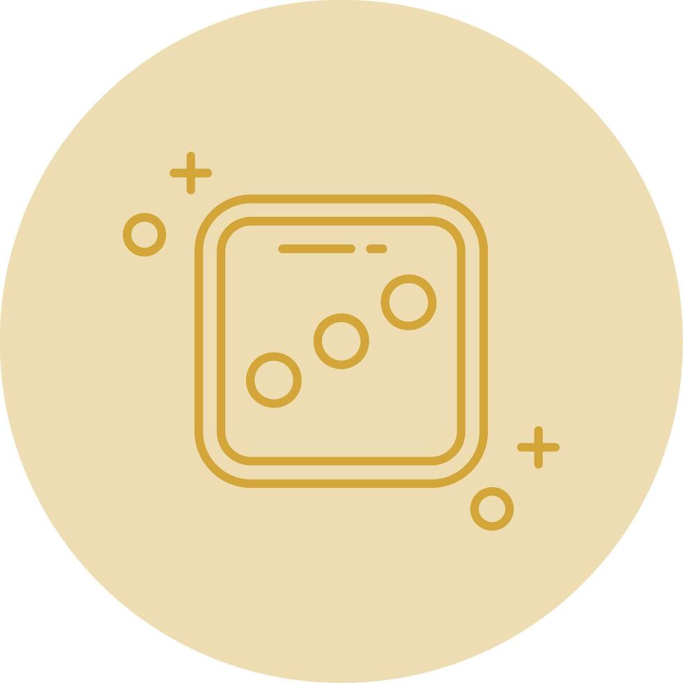 Dice three Line Yellow Circle Icon vector