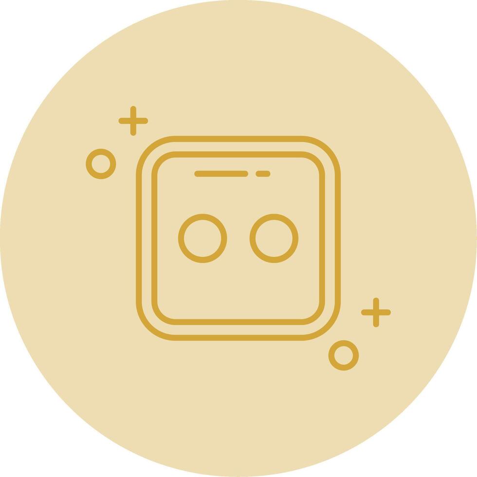 Dice two Line Yellow Circle Icon vector