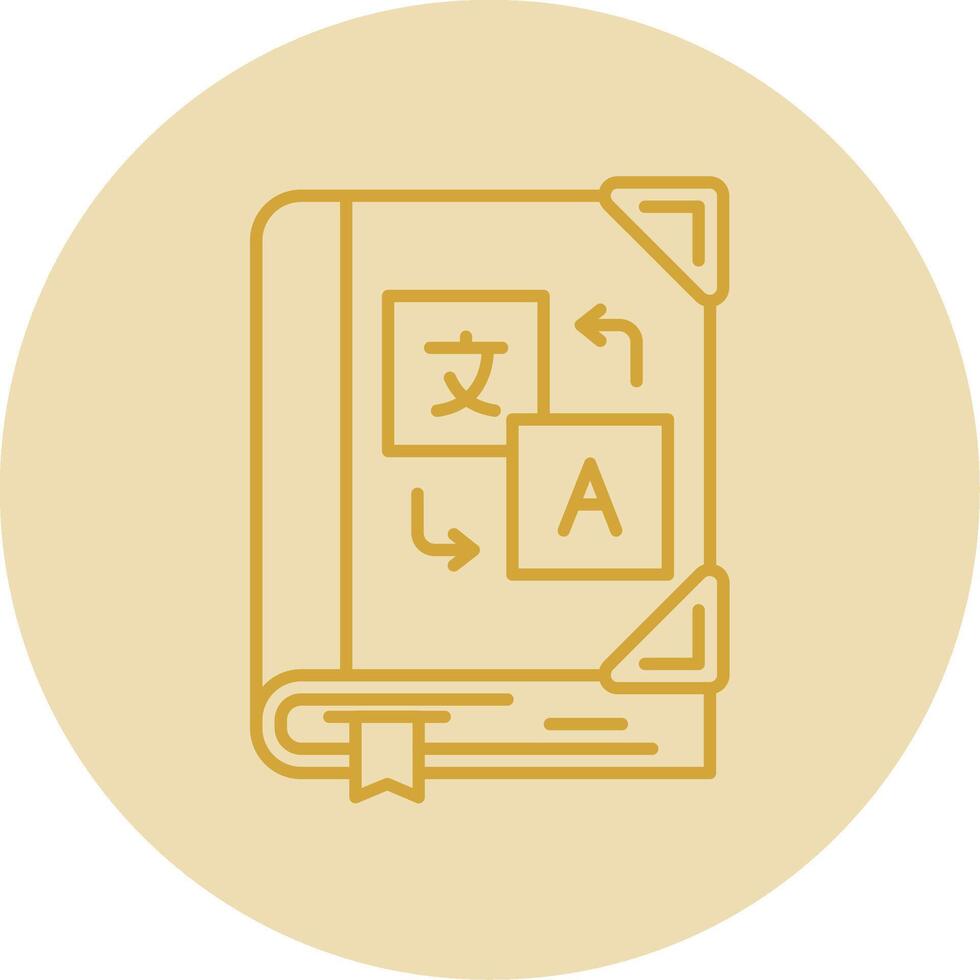 Language learning Line Yellow Circle Icon vector