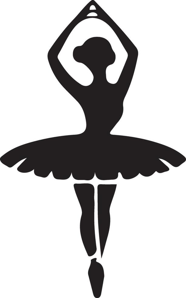 Ballerina Dance vector icon in flat style black color silhouette white background 20