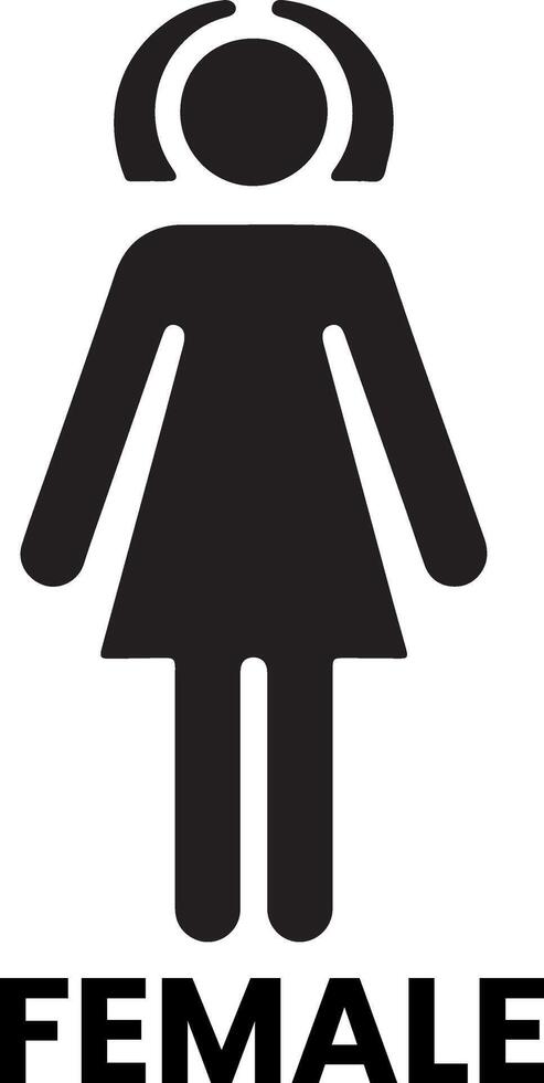 minimal stick female icon vector black color silhouette, white background 10