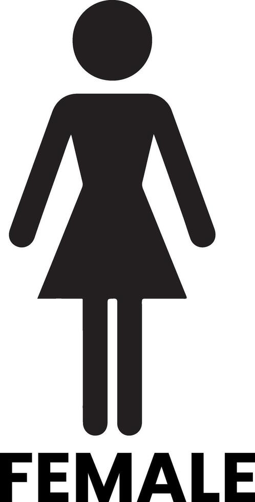 minimal stick female icon vector black color silhouette, white background 5