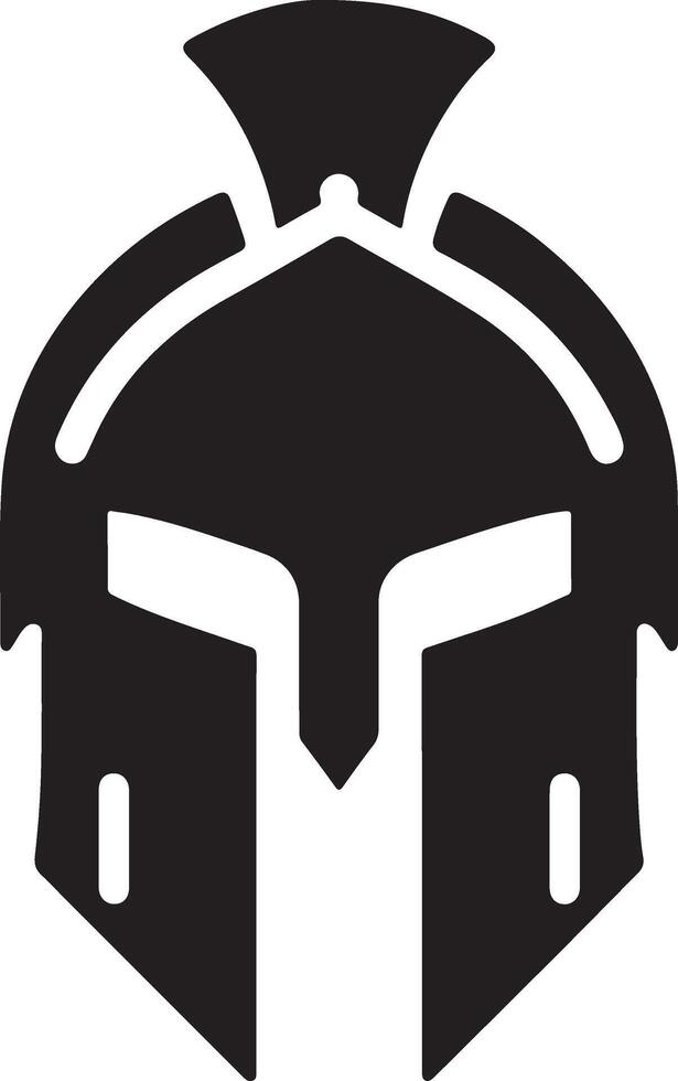 minimal Spartan helmet vector black color silhouette, white background 18