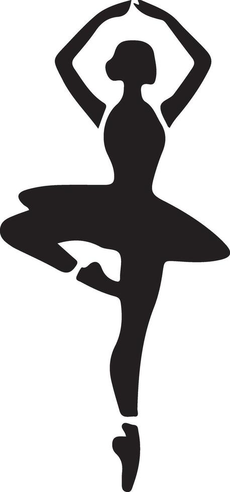 mínimo bailarina vector icono en plano estilo negro color silueta, blanco antecedentes 23