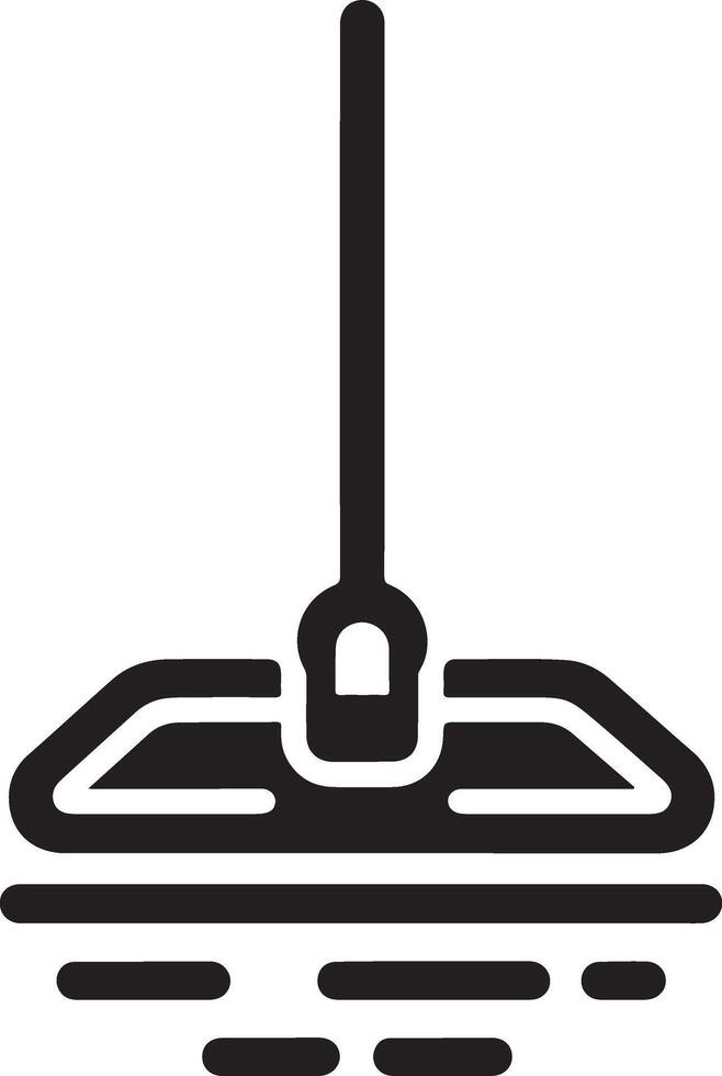minimal Floor mop icon symbol, flat illustration, black color silhouette, white background 26 vector