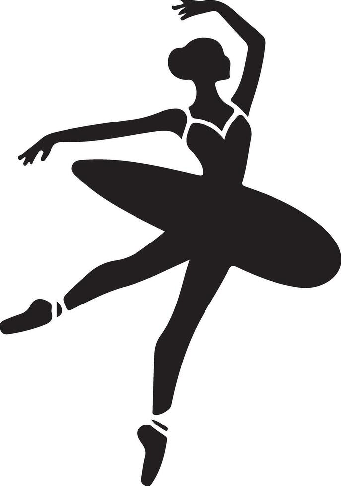 minimal Ballerina vector icon in flat style black color silhouette, white background 53