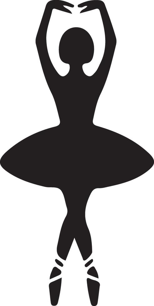 minimal Ballerina vector icon in flat style black color silhouette, white background 44