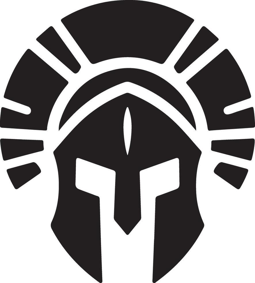 minimal Spartan helmet vector black color silhouette, white background 10