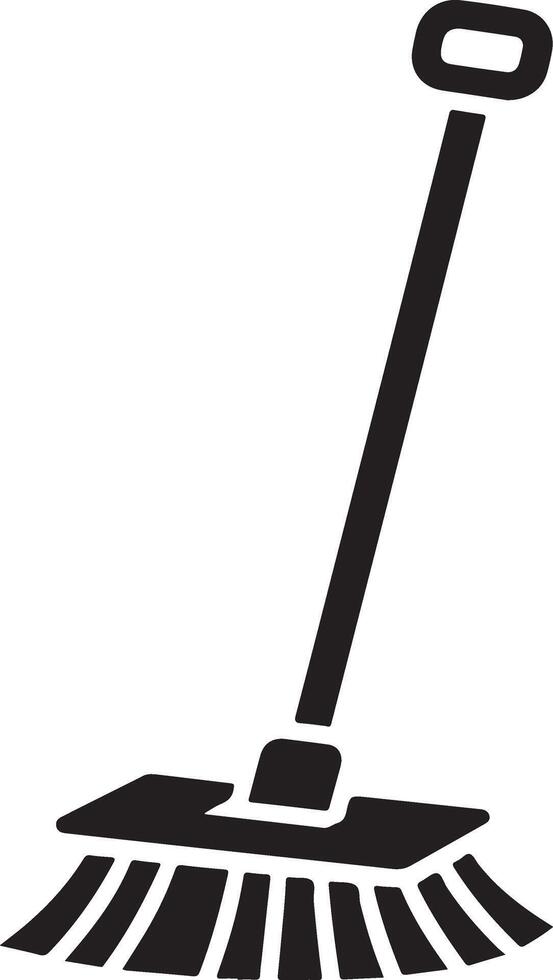 mínimo piso fregona icono símbolo, plano ilustración, negro color silueta, blanco antecedentes 7 7 vector