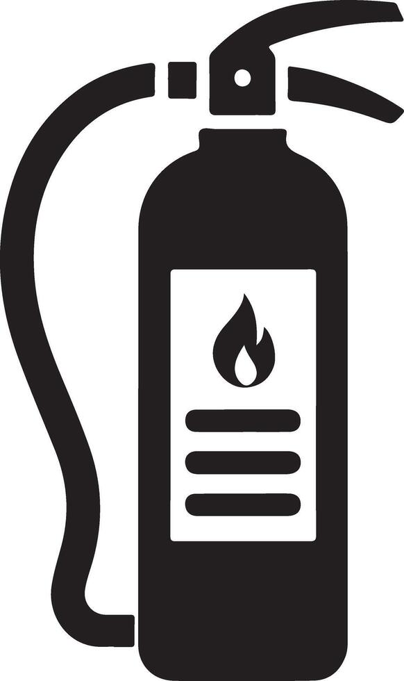 mínimo fuego extintor icono, símbolo, clipart, negro color silueta, blanco antecedentes 9 9 vector