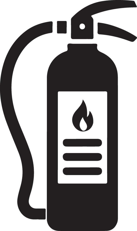 minimal Fire extinguisher icon, symbol, clipart, black color silhouette, white background 9 vector