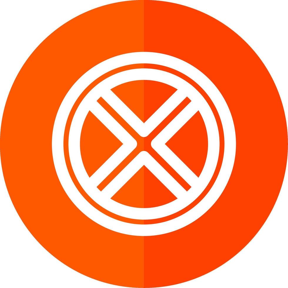 Block 2 Line Red Circle Icon vector