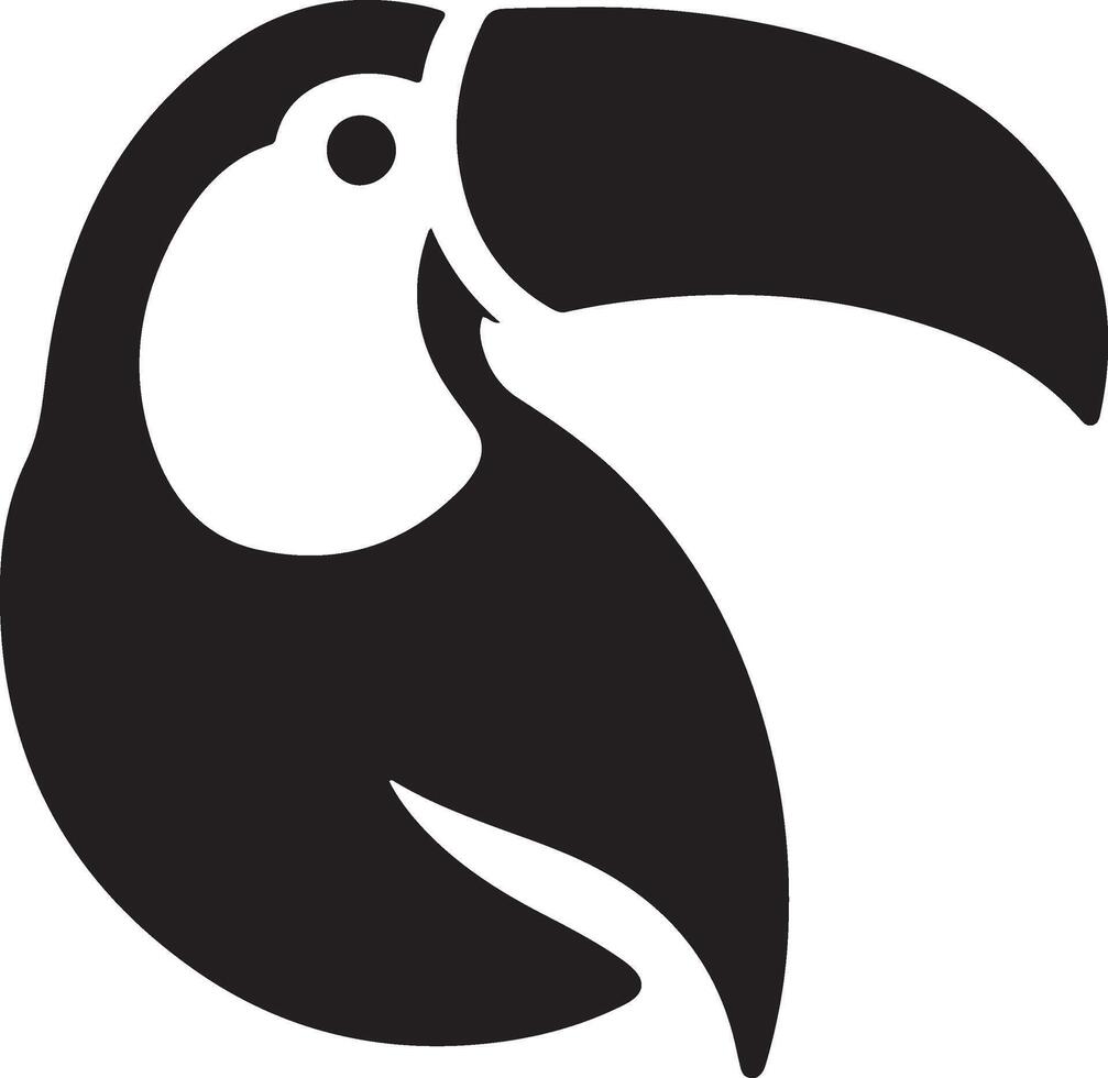 minimal toucan bird logo concept, clipart, symbol, black color silhouette,  white background 5 vector