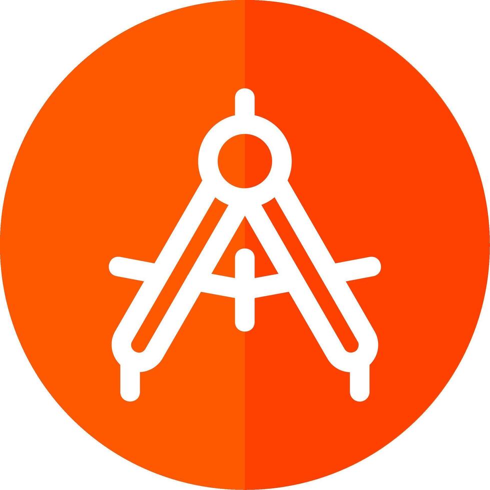 Drawing compass Line Red Circle Icon vector