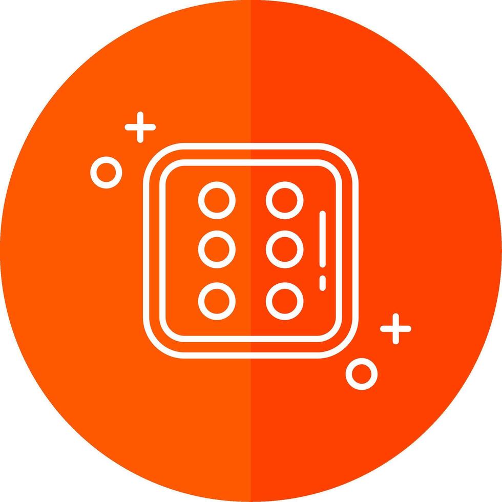 Dice six Line Red Circle Icon vector