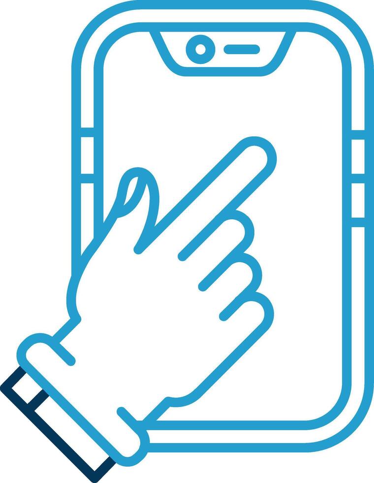 Touch Device Line Blue Two Color Icon vector