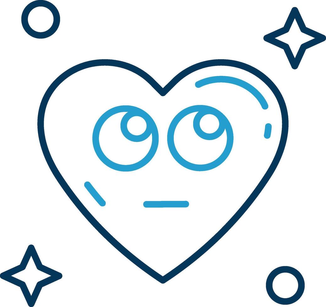 Rolling eyes Line Blue Two Color Icon vector