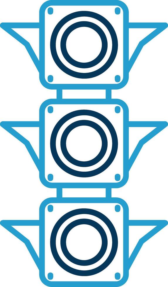Traffic light Line Blue Two Color Icon vector