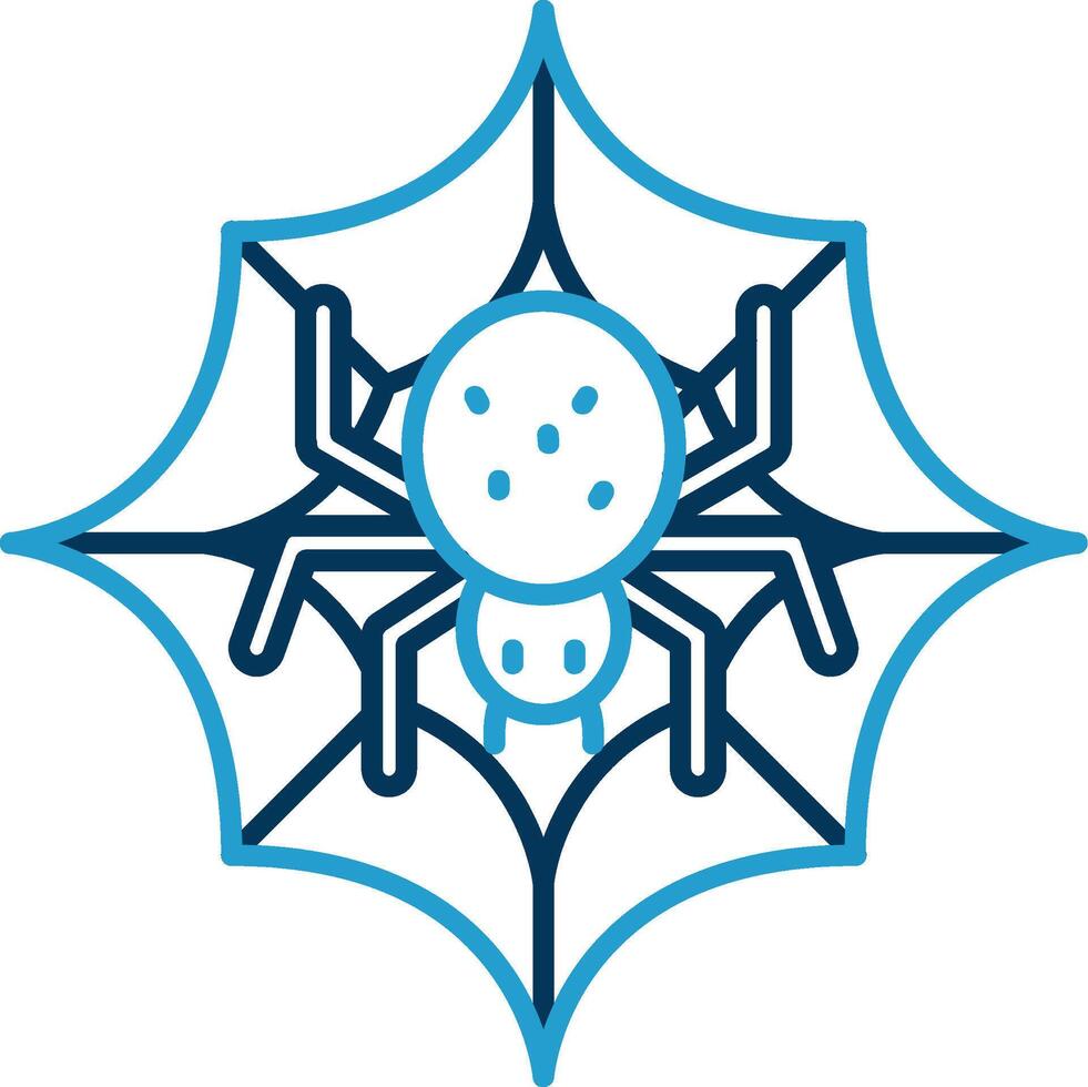 Spider web Line Blue Two Color Icon vector