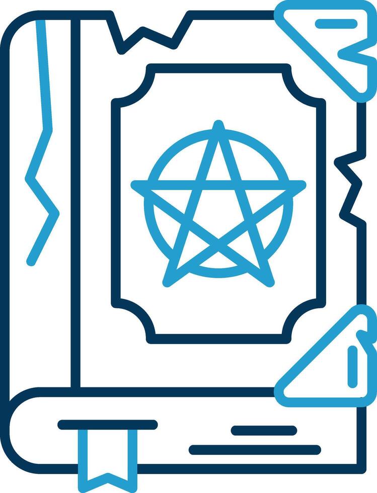 Magic book Line Blue Two Color Icon vector