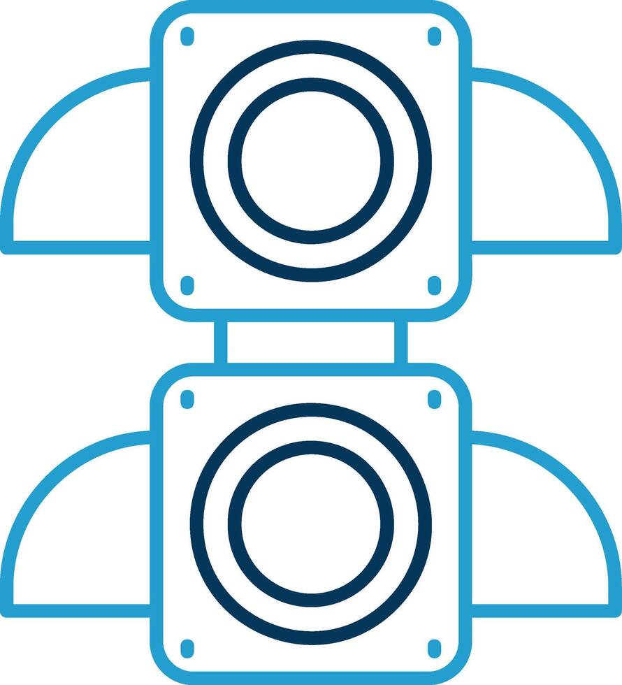 Traffic light Line Blue Two Color Icon vector