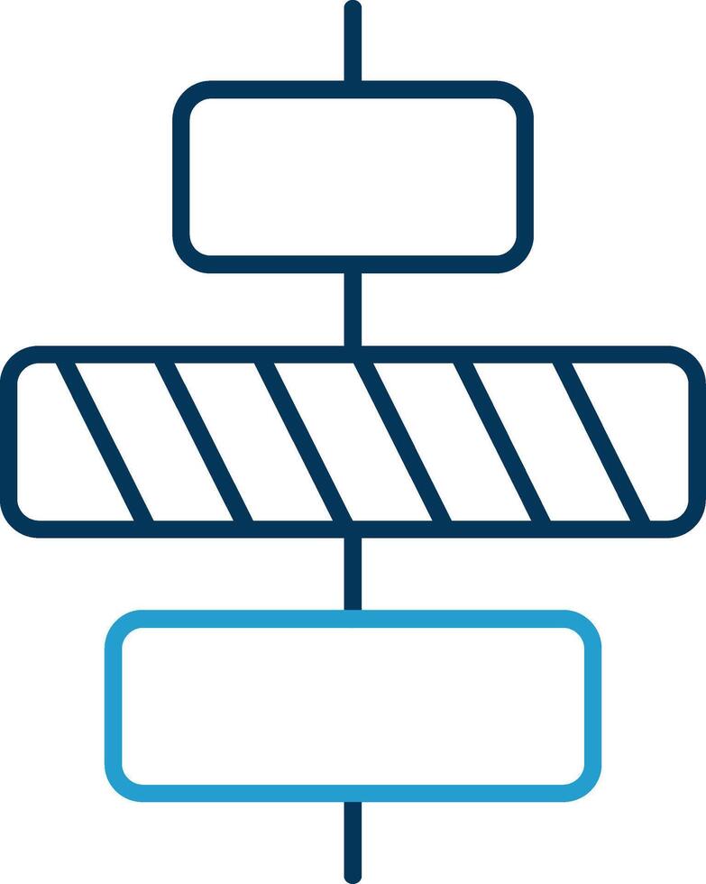 Center alignment Line Blue Two Color Icon vector