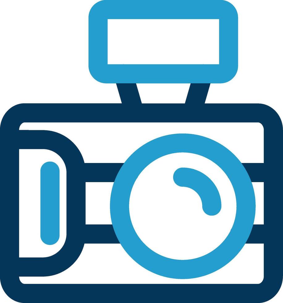 Photo capture Line Blue Two Color Icon vector