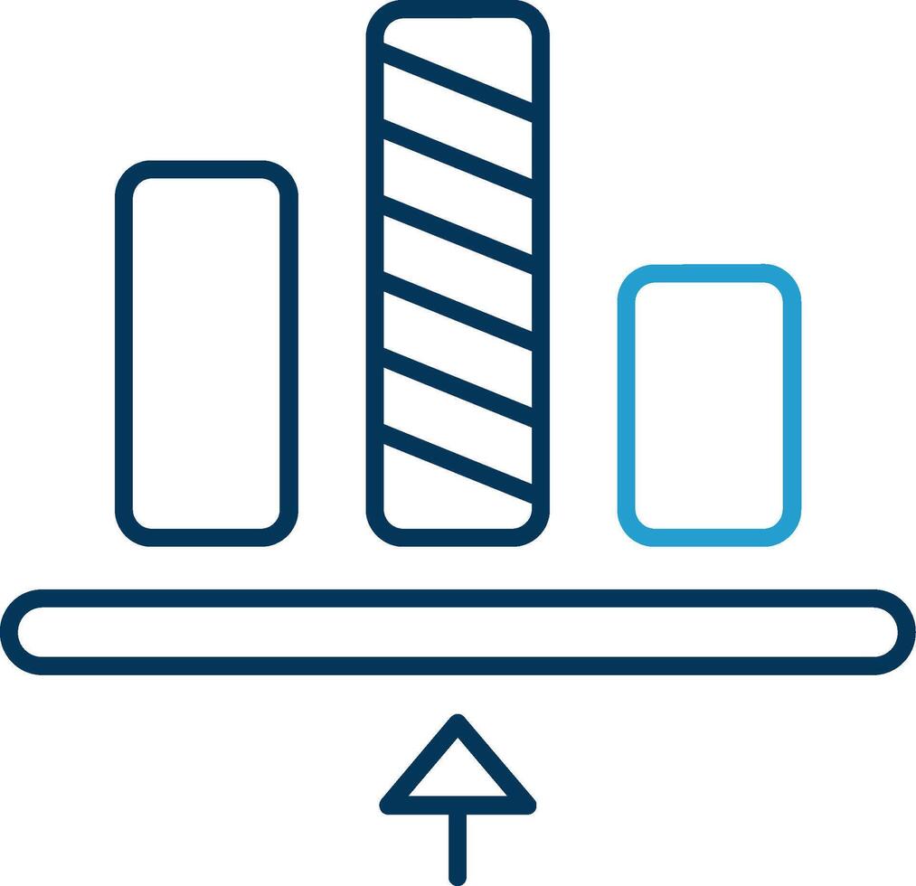 Bottom allignment Line Blue Two Color Icon vector