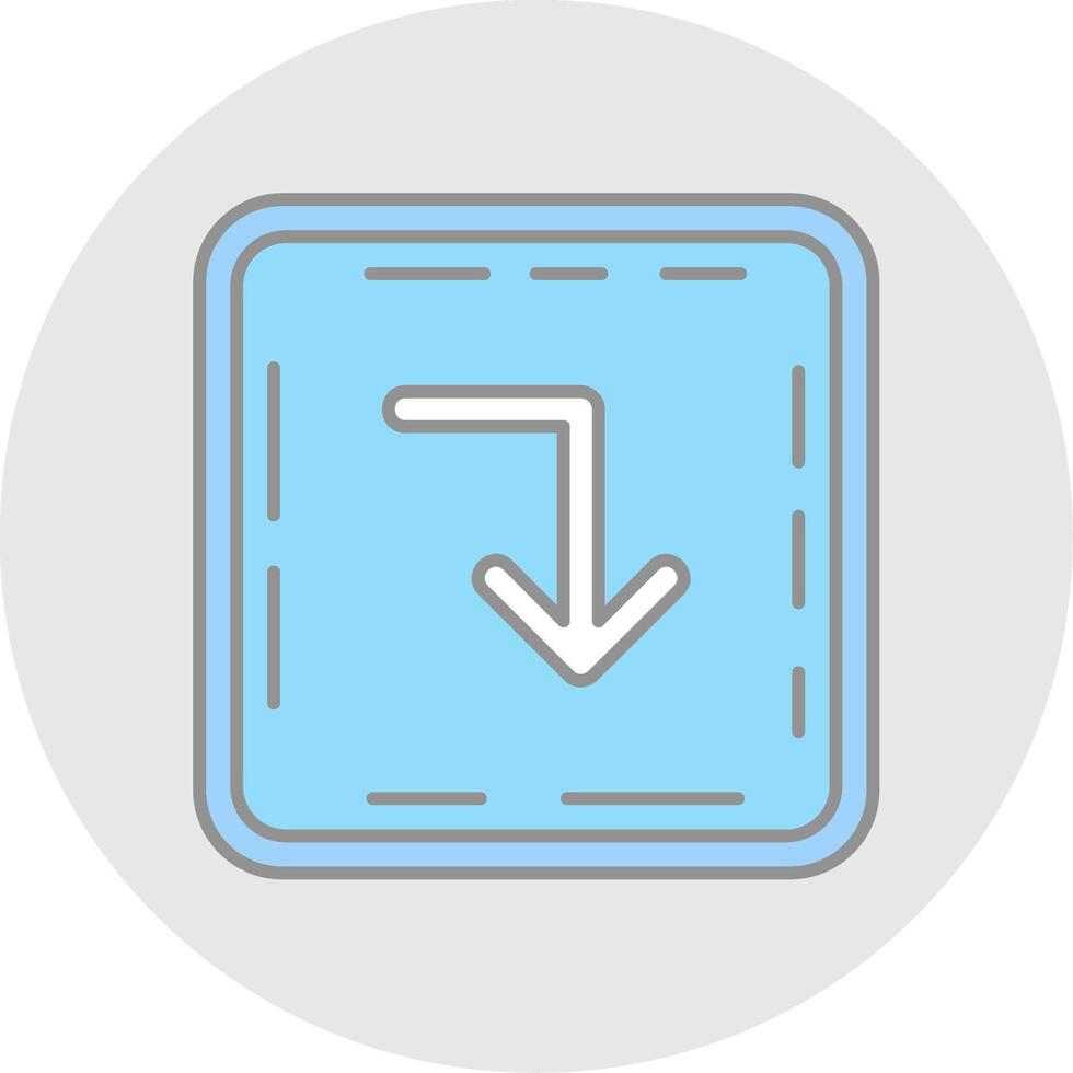 Turn down Line Filled Light Circle Icon vector