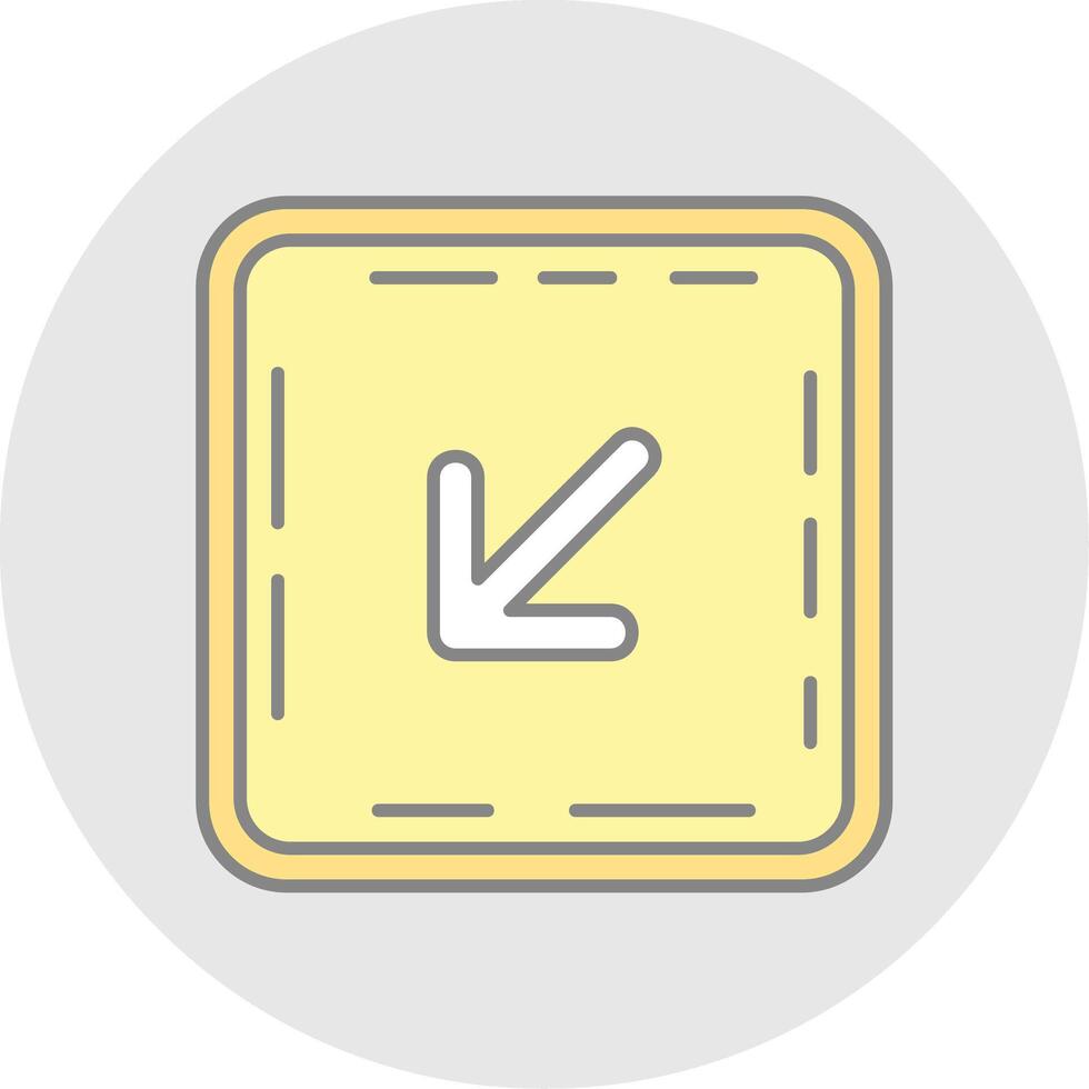 Down left arrow Line Filled Light Circle Icon vector