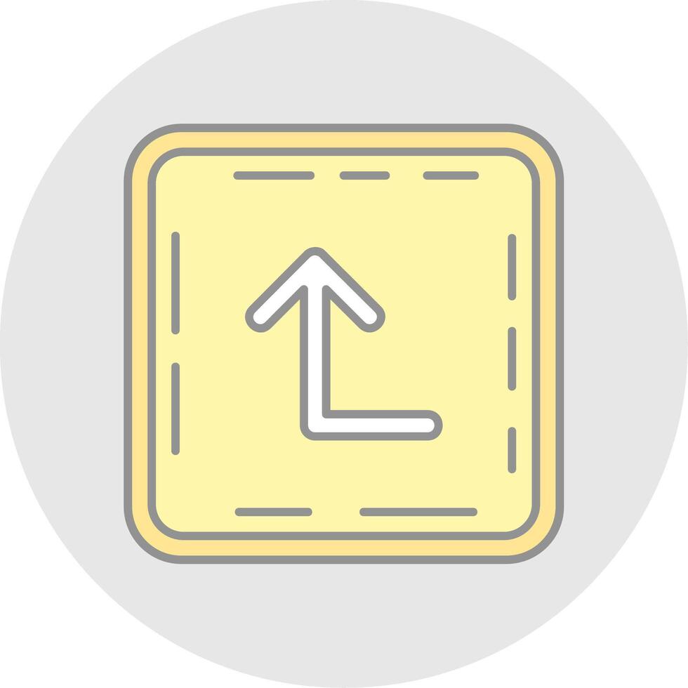 Turn up Line Filled Light Circle Icon vector