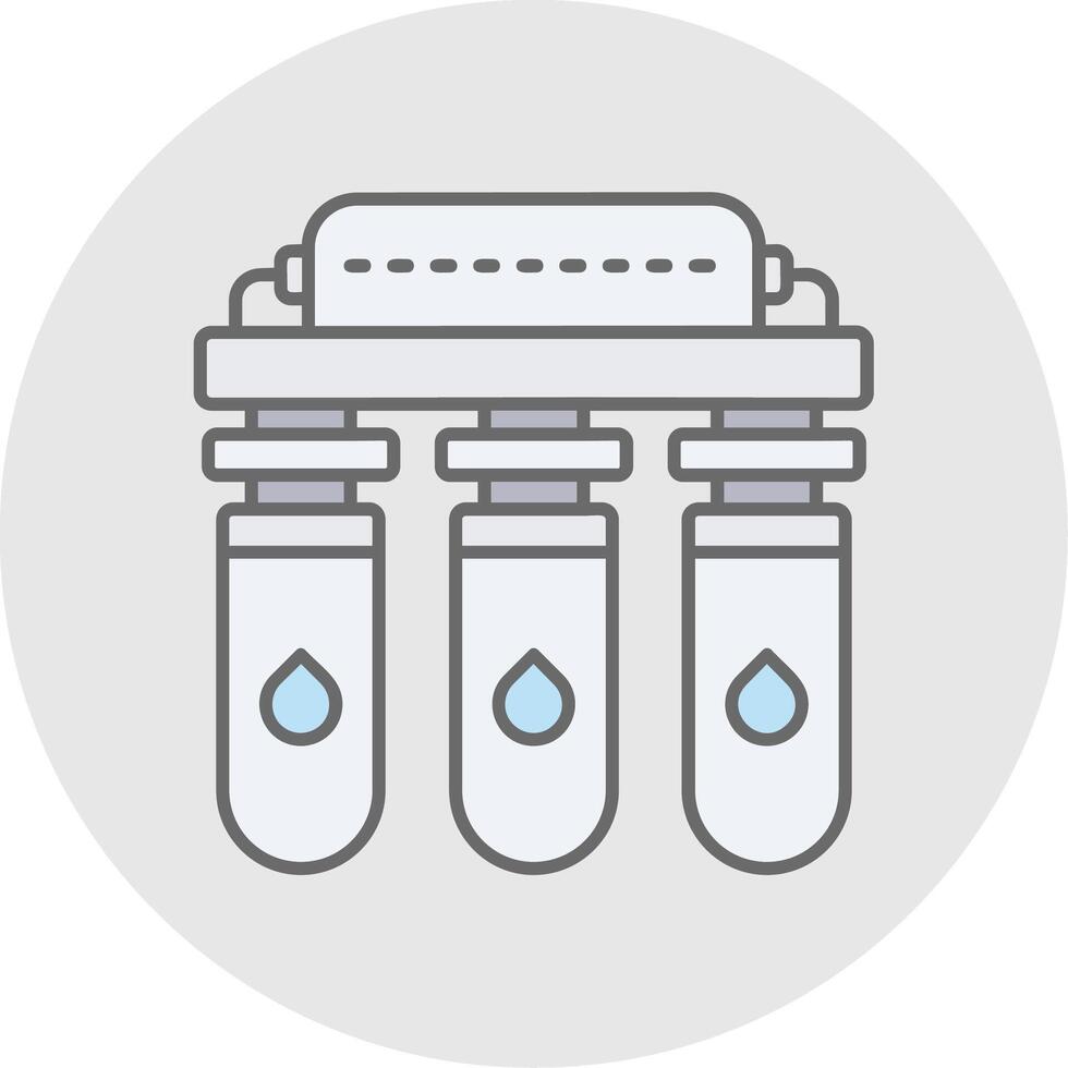 Water purifier Line Filled Light Circle Icon vector