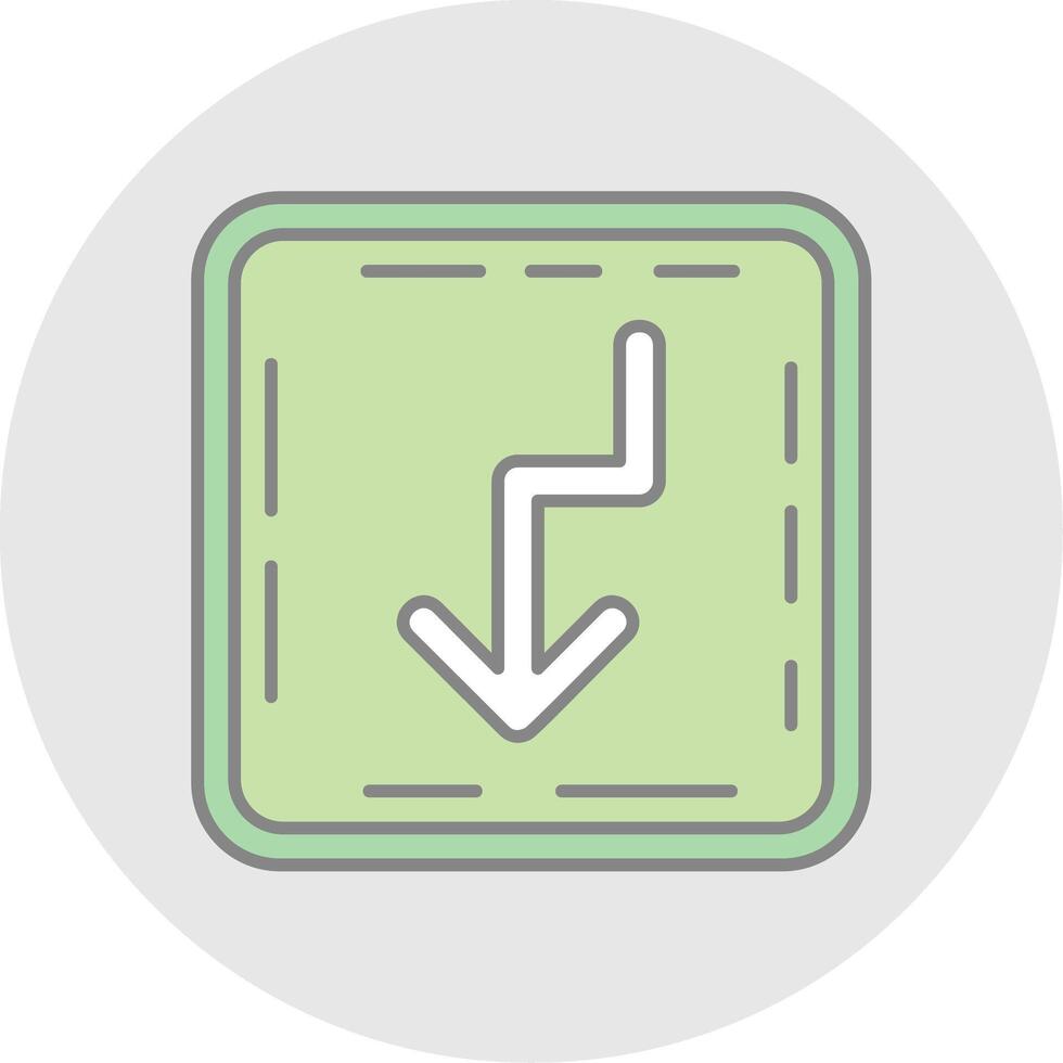 U turn Line Filled Light Circle Icon vector