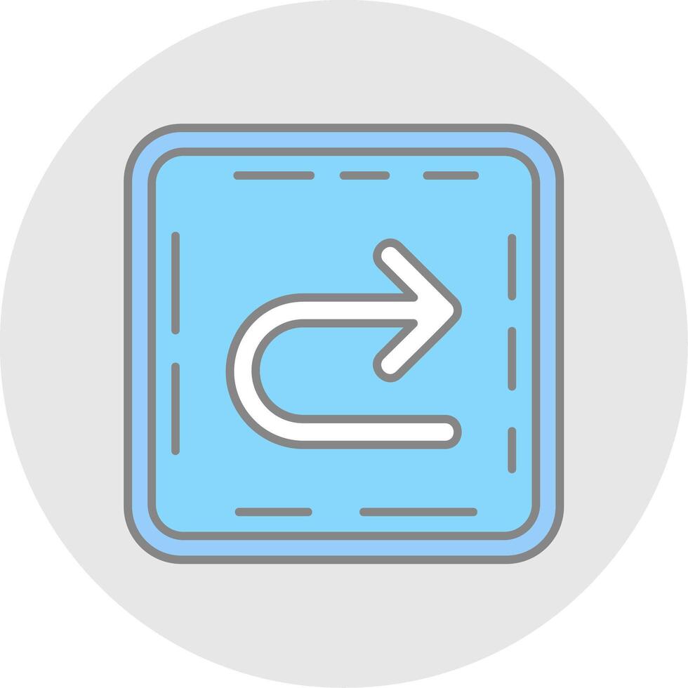 U turn Line Filled Light Circle Icon vector