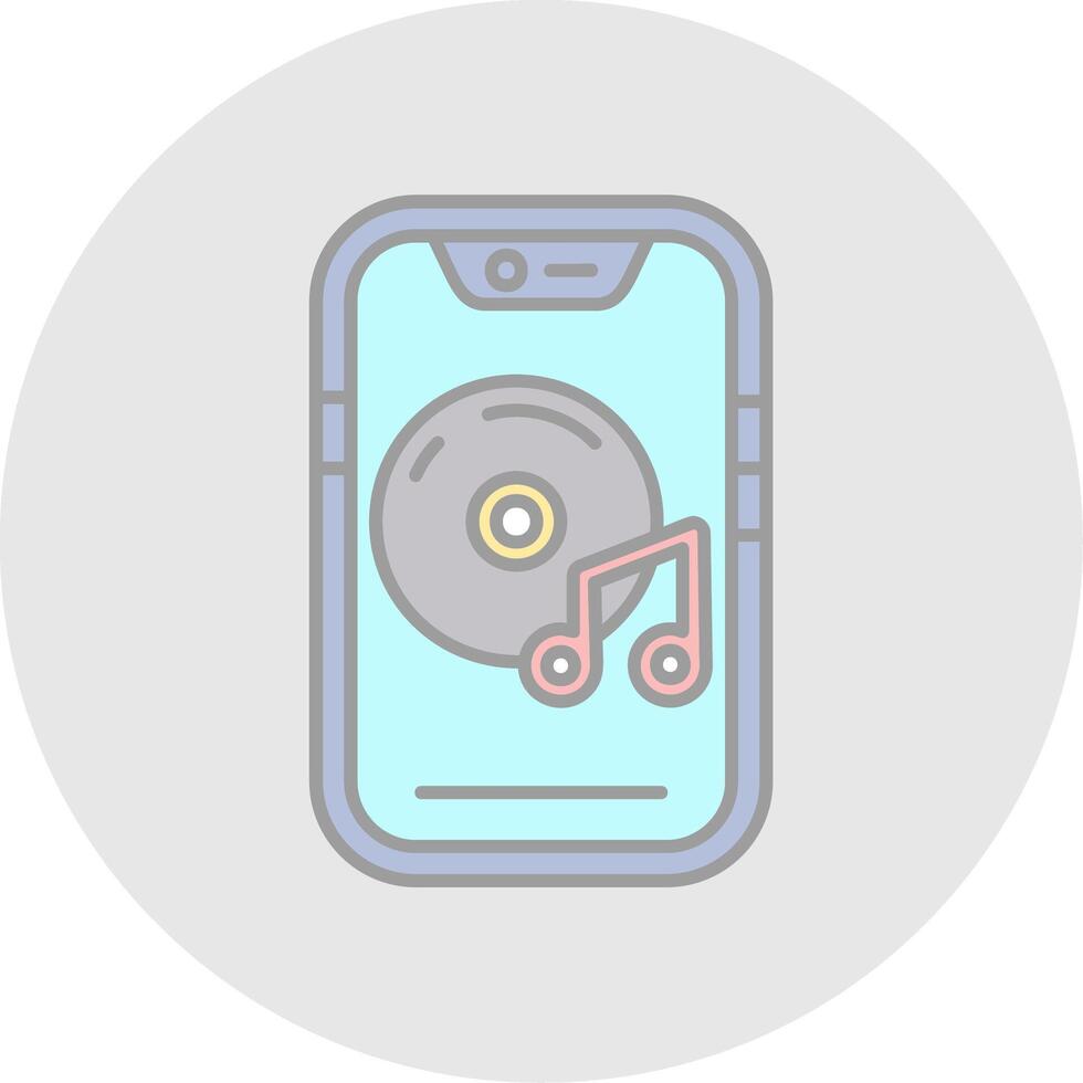 Music player Line Filled Light Circle Icon vector