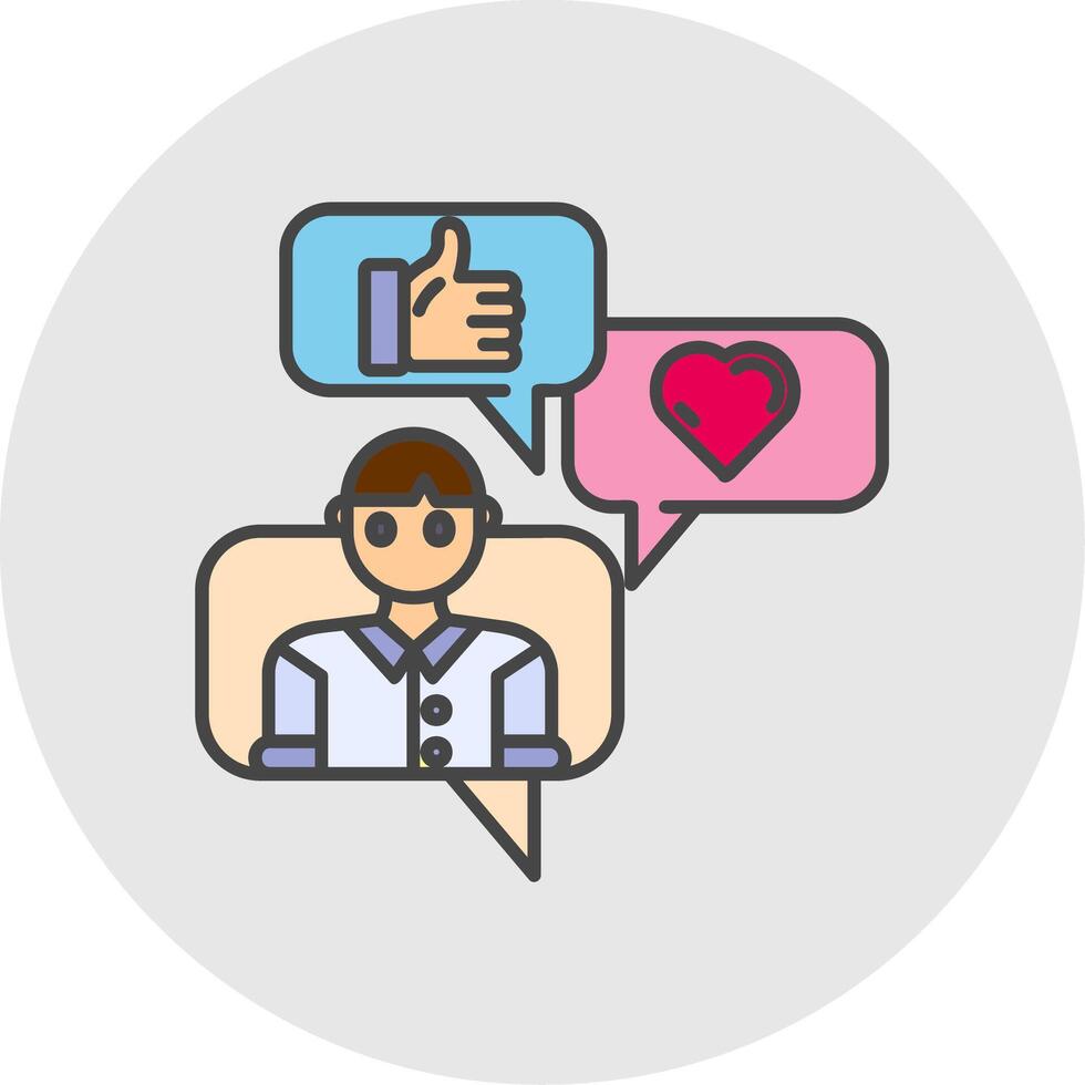 Social engagement Line Filled Light Circle Icon vector