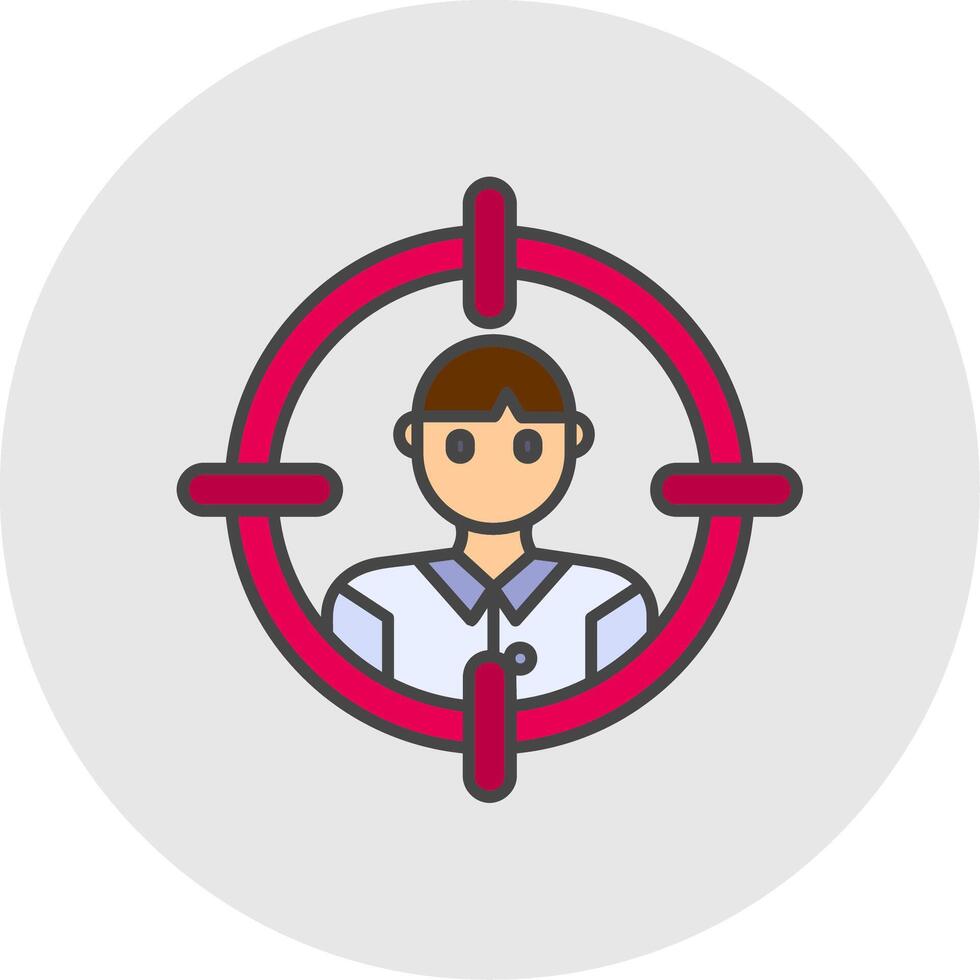 Target audience Line Filled Light Circle Icon vector