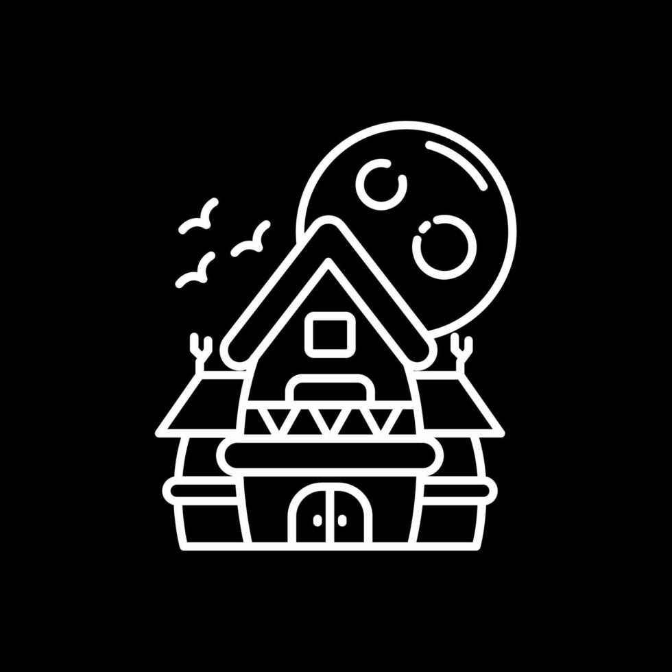 Haunted house Line Inverted Icon vector