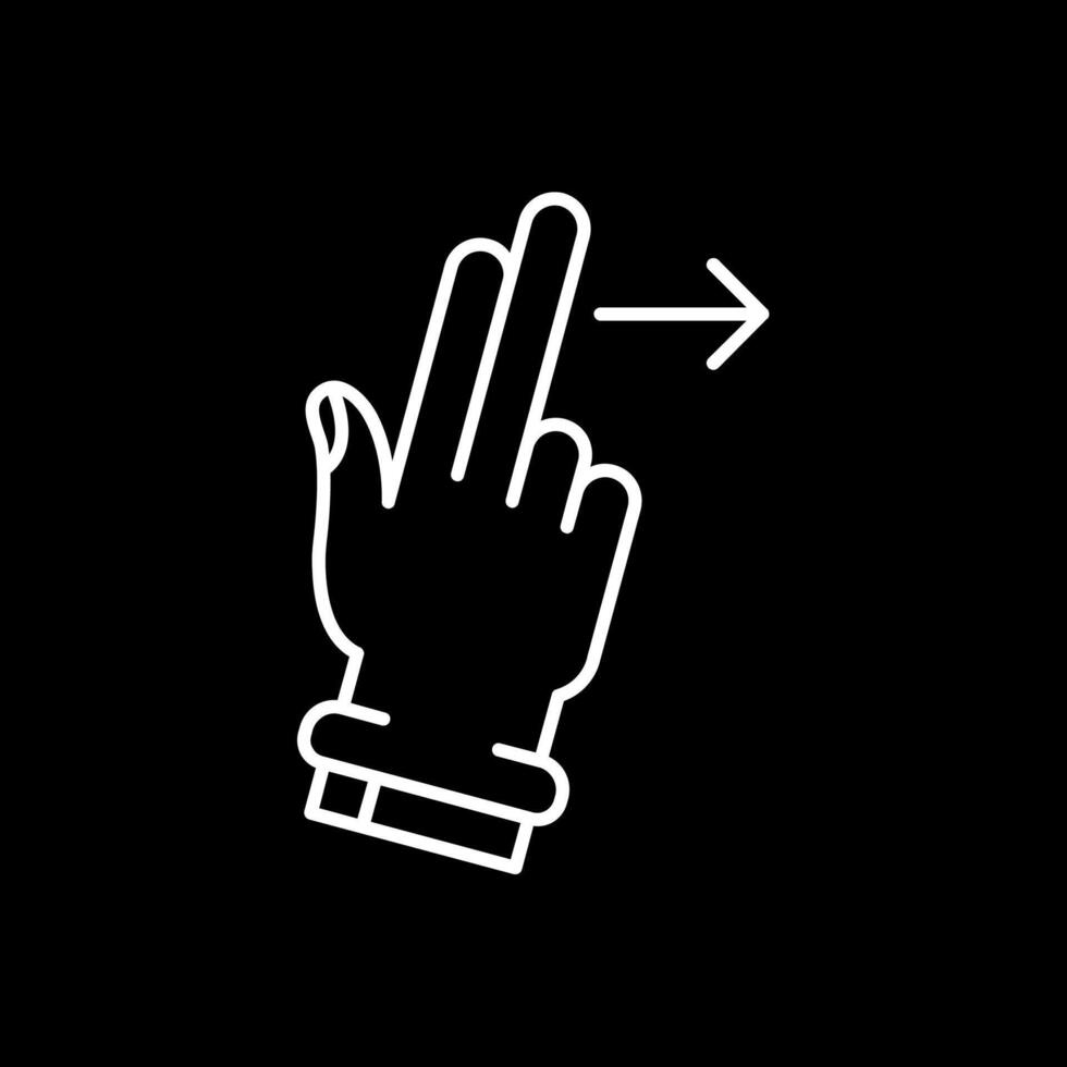 Two Fingers Right Line Inverted Icon vector