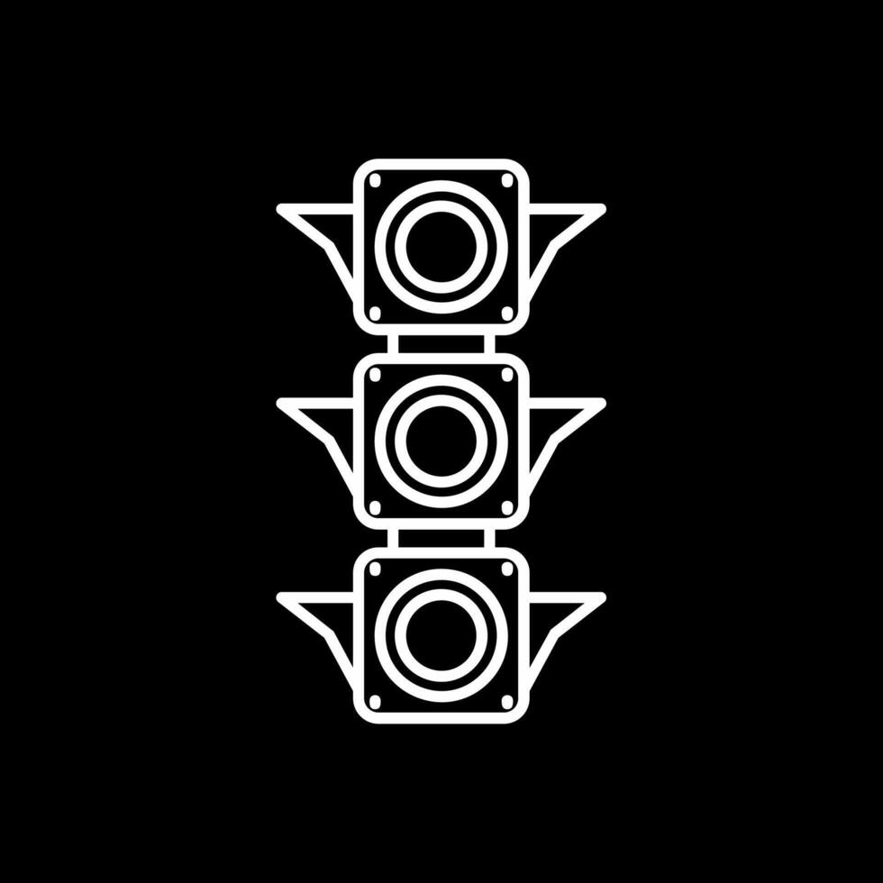 Traffic light Line Inverted Icon vector