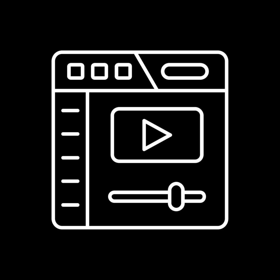 icono de línea de reproductor de video invertida vector